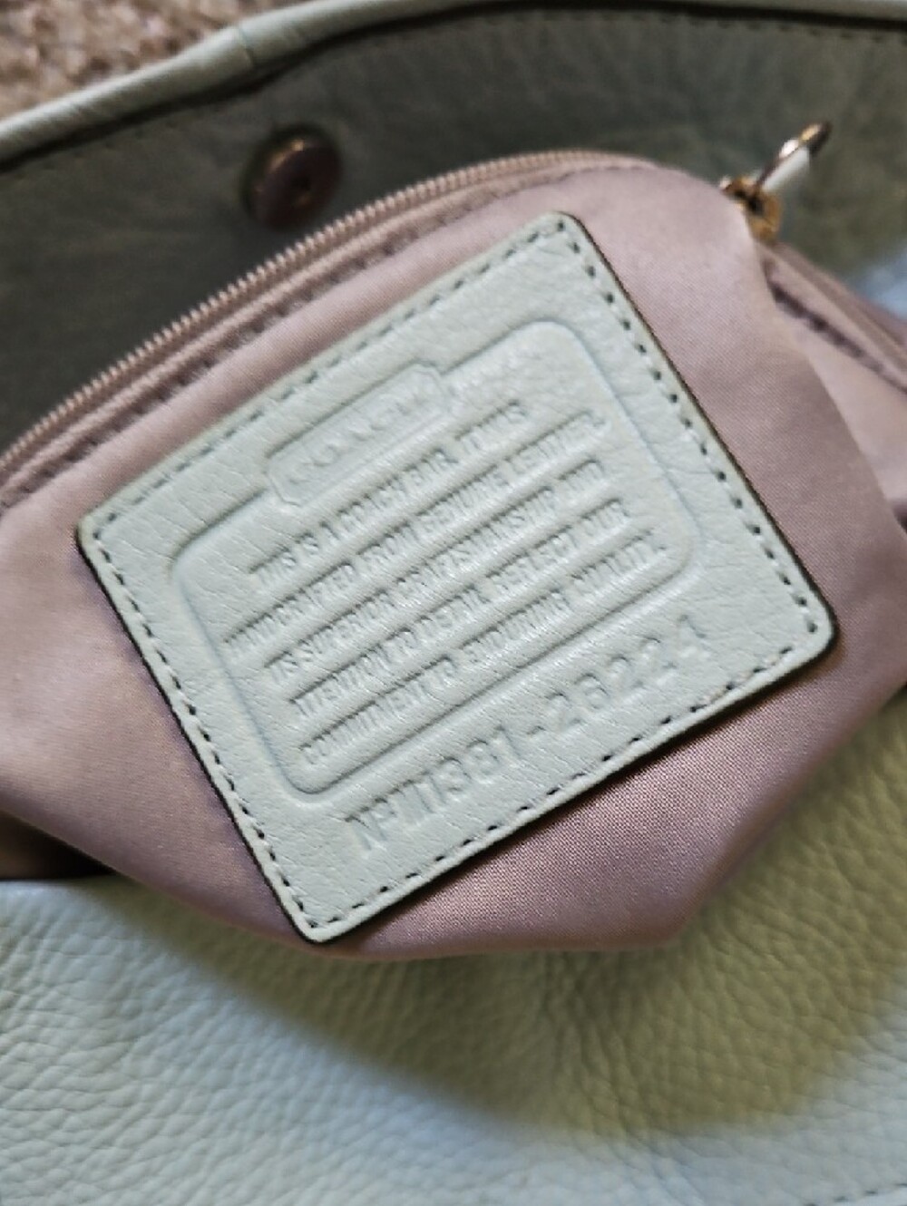 Coach Light Blue Leather Shoulder Bag - Picture 2 of 9